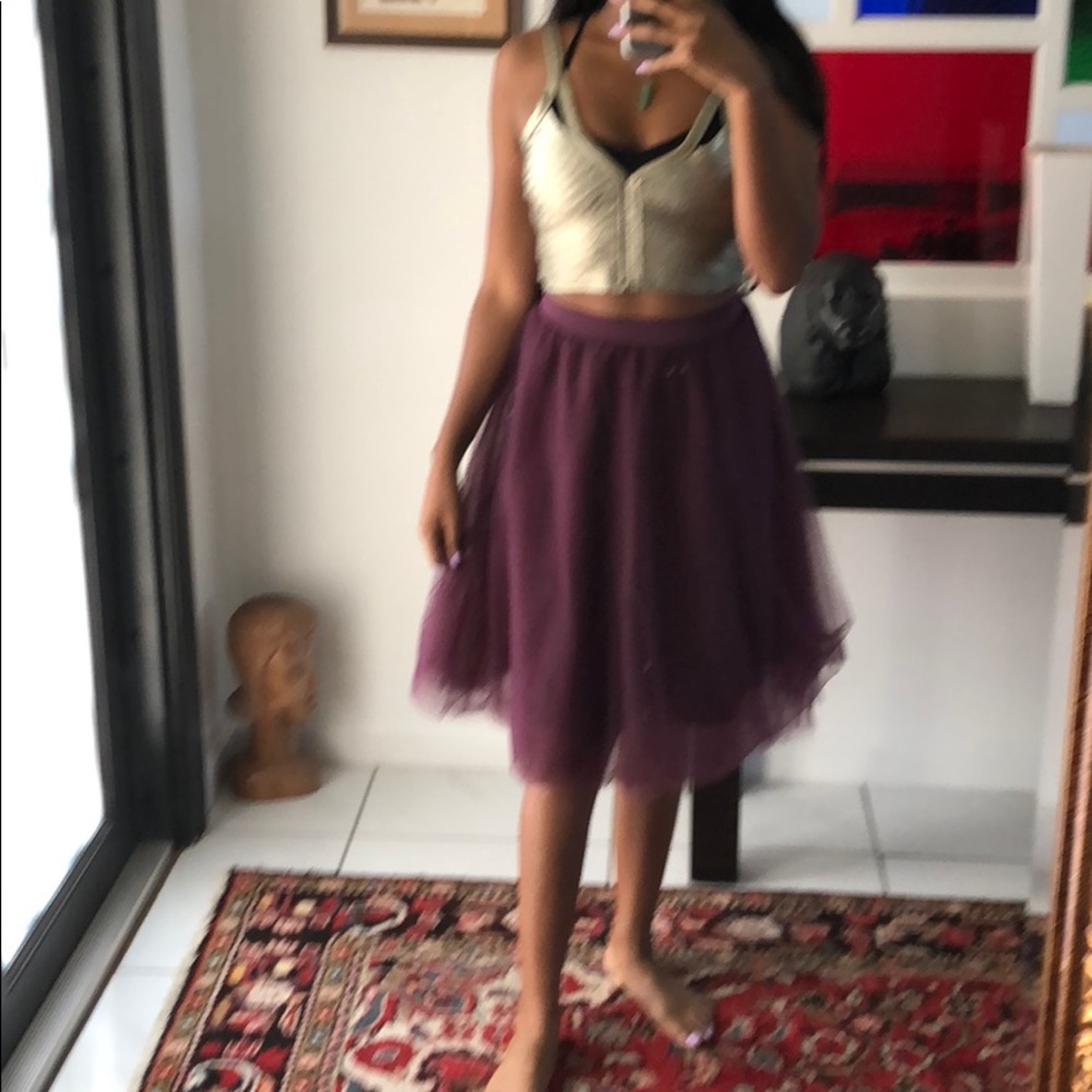 Purple high waist skirt